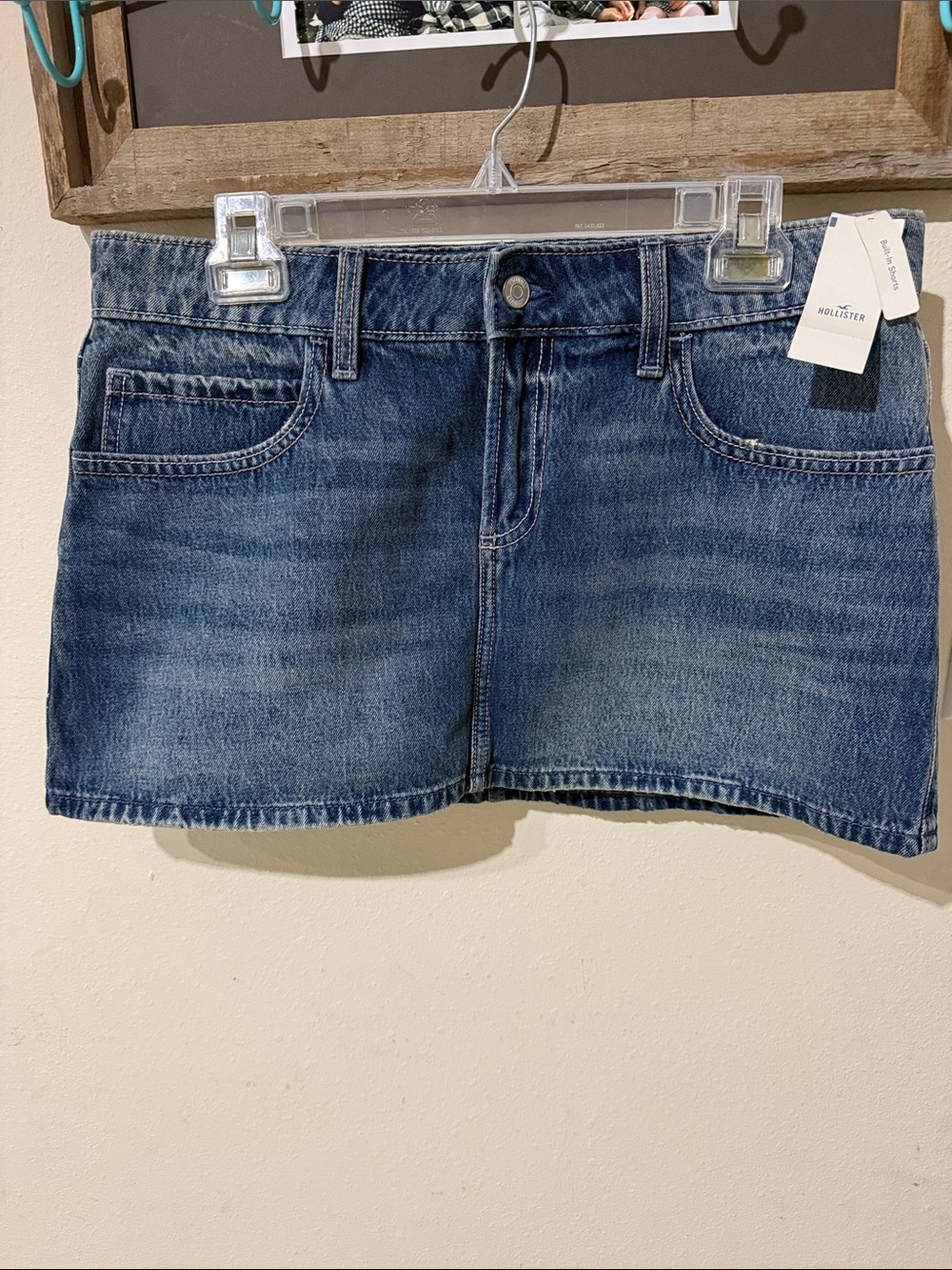 NWT Hollister Blue Washed Denim Mini Skort